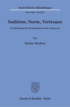 Abraham | Abraham, M: Sanktion, Norm, Vertrauen | Buch | 978-3-428-15328-2 | sack.de