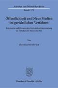 Hirzebruch |  Hirzebruch, C: Öffentlichkeit und Neue Medien im gerichtlich | Buch |  Sack Fachmedien