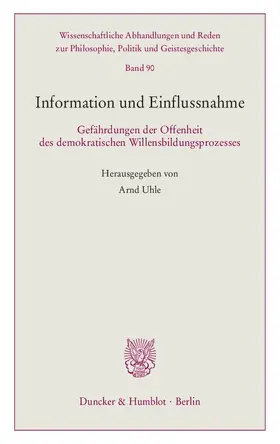Uhle |  Information und Einflussnahme | Buch |  Sack Fachmedien