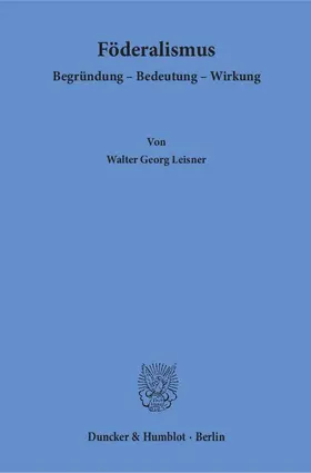 Leisner |  Föderalismus | Buch |  Sack Fachmedien