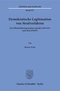 Wick |  Wick, K: Demokratische Legitimation von Strafverfahren | Buch |  Sack Fachmedien