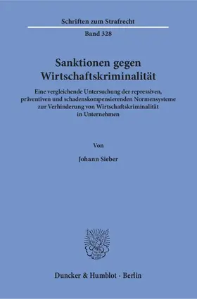 Sieber |  Sanktionen gegen Wirtschaftskriminalität | Buch |  Sack Fachmedien
