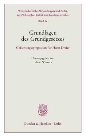 Wittreck |  Grundlagen des Grundgesetzes | Buch |  Sack Fachmedien