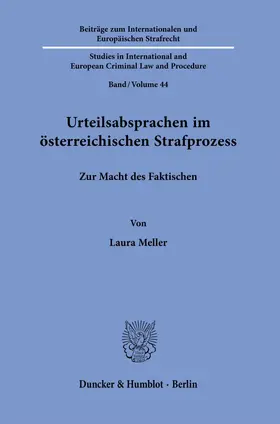 Meller |  Urteilsabsprachen im österreichischen Strafprozess. | Buch |  Sack Fachmedien