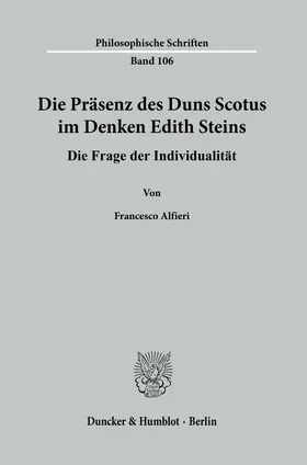 Alfieri |  Die Präsenz des Duns Scotus im Denken Edith Steins. | Buch |  Sack Fachmedien