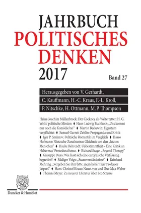 Kraus / Gerhardt / Kroll |  Politisches Denken. Jahrbuch 2017. | Buch |  Sack Fachmedien