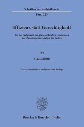Mathis |  Effizienz statt Gerechtigkeit? | Buch |  Sack Fachmedien