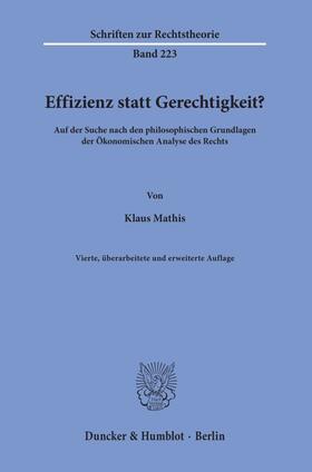Mathis | Mathis, K: Effizienz statt Gerechtigkeit? | Buch | sack.de
