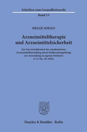 Sodan |  Sodan, H: Arzneimitteltherapie und Arzneimittelsicherheit. | Buch |  Sack Fachmedien