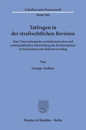 Andoor |  Tatfragen in der strafrechtlichen Revision. | Buch |  Sack Fachmedien