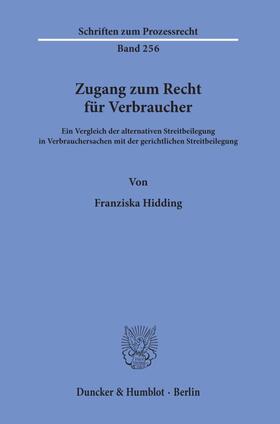 Hidding | Zugang zum Recht für Verbraucher. | Buch | 978-3-428-15824-9 | sack.de