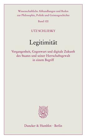Schliesky |  Schliesky, U: Legitimität. | Buch |  Sack Fachmedien