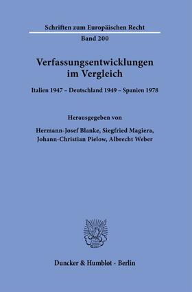 Blanke / Magiera / Pielow |  Verfassungsentwicklungen im Vergleich | Buch |  Sack Fachmedien