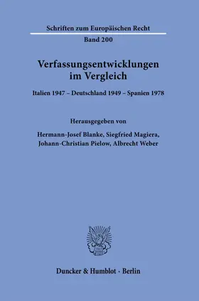 Blanke / Magiera / Pielow | Verfassungsentwicklungen im Vergleich. | Buch | 978-3-428-15929-1 | sack.de