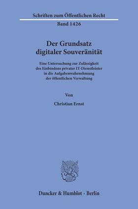 Ernst | Ernst, C: Grundsatz digitaler Souveränität. | Buch | 978-3-428-15931-4 | sack.de