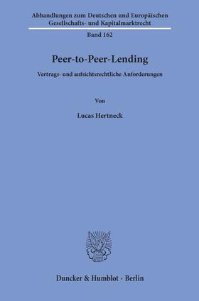 Hertneck | Hertneck, L: Peer-to-Peer-Lending. | Buch | 978-3-428-15935-2 | sack.de