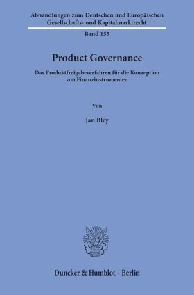 Bley |  Product Governance. | Buch |  Sack Fachmedien