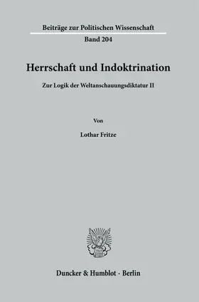 Fritze |  Herrschaft und Indoktrination | Buch |  Sack Fachmedien