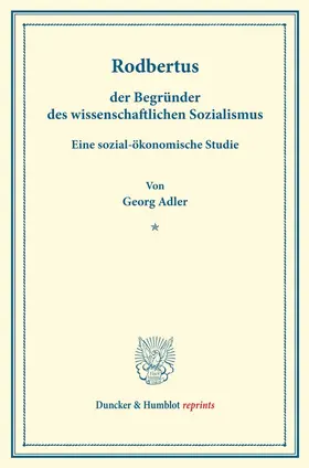 Adler |  Rodbertus. | Buch |  Sack Fachmedien