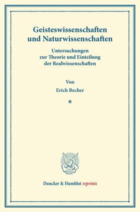 Becher | Geisteswissenschaften und Naturwissenschaften | Buch | 978-3-428-16073-0 | sack.de