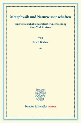 Becher |  Metaphysik und Naturwissenschaften | Buch |  Sack Fachmedien