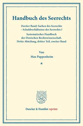 Pappenheim / Binding |  Handbuch des Seerechts | Buch |  Sack Fachmedien