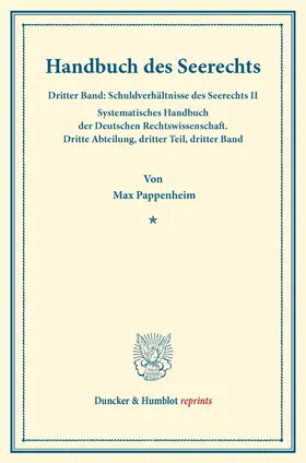Pappenheim / Binding |  Handbuch des Seerechts | Buch |  Sack Fachmedien
