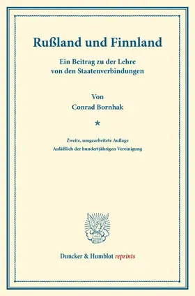 Bornhak |  Rußland und Finnland | Buch |  Sack Fachmedien