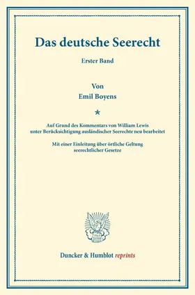 Boyens / Lewis |  Das deutsche Seerecht | Buch |  Sack Fachmedien