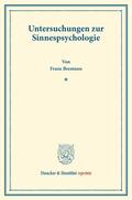 Brentano |  Untersuchungen zur Sinnespsychologie | Buch |  Sack Fachmedien