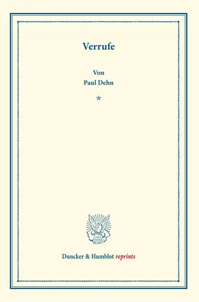Dehn |  Verrufe | Buch |  Sack Fachmedien
