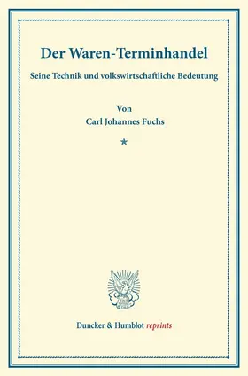 Fuchs |  Der Waren-Terminhandel, | Buch |  Sack Fachmedien