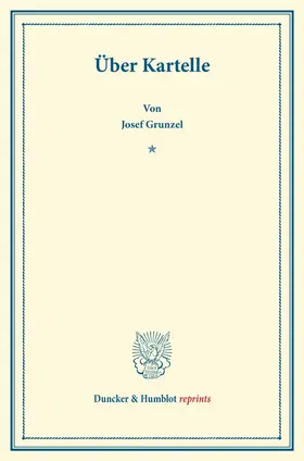 Gruntzel |  Über Kartelle | Buch |  Sack Fachmedien
