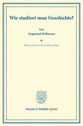 Hellmann |  Wie studiert man Geschichte? | Buch |  Sack Fachmedien