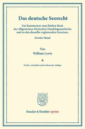 Lewis |  Das deutsche Seerecht | Buch |  Sack Fachmedien
