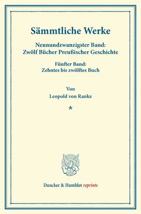 Ranke |  Sämmtliche Werke. | Buch |  Sack Fachmedien