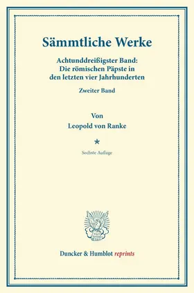 Ranke |  Sämmtliche Werke. | Buch |  Sack Fachmedien