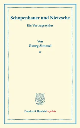 Simmel |  Schopenhauer und Nietzsche. | Buch |  Sack Fachmedien