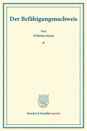 Stieda |  Der Befähigungsnachweis | Buch |  Sack Fachmedien