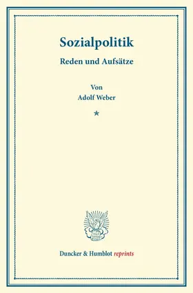 Weber |  Sozialpolitik. | Buch |  Sack Fachmedien