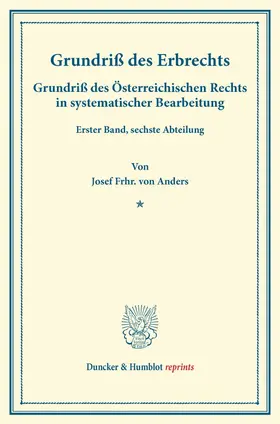 Anders / Finger / Frankl |  Grundriß des Erbrechts. | Buch |  Sack Fachmedien