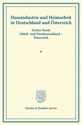 / |  Hausindustrie und Heimarbeit in Deutschland und Österreich. | Buch |  Sack Fachmedien