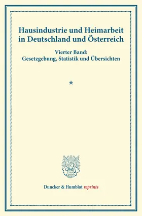  Hausindustrie und Heimarbeit in Deutschland und Österreich. | Buch |  Sack Fachmedien