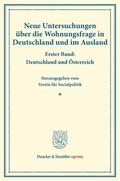  Neue Untersuchungen über die Wohnungsfrage in Deutschland und im Ausland. | Buch |  Sack Fachmedien