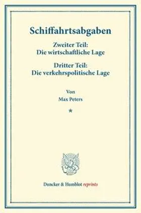 Peters |  Schiffahrtsabgaben. | Buch |  Sack Fachmedien