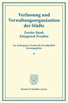 / |  Verfassung und Verwaltungsorganisation der Städte. | Buch |  Sack Fachmedien