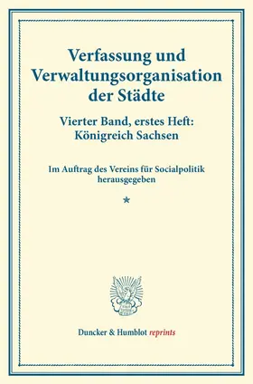 / |  Verfassung und Verwaltungsorganisation der Städte. | Buch |  Sack Fachmedien