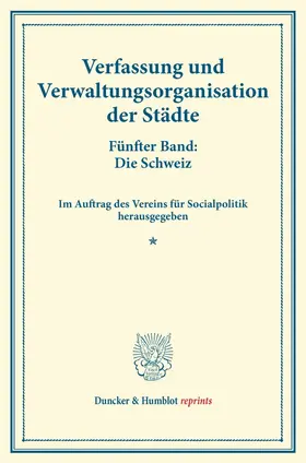 / |  Verfassung und Verwaltungsorganisation der Städte. | Buch |  Sack Fachmedien