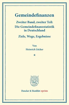 Lücker |  Gemeindefinanzen. | Buch |  Sack Fachmedien