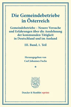 Fuchs |  Die Gemeindebetriebe in Österreich. | Buch |  Sack Fachmedien